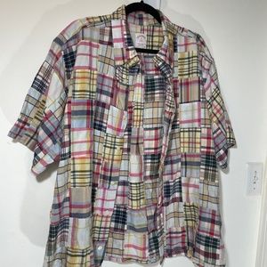 Brooks Brothers 346 XL Short Sleeve Button Down Cotton Plaid